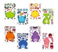 8 Sheet Monster Make Your Own Stickers for Kids Make a Face Stickers Mix and Match Stickers Sheet Craft Sticker Sticker Sheets for Party Bags Filler Favors Stickers for Toddlers Boys Girls