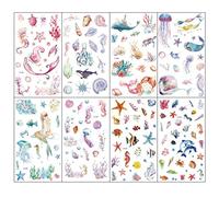 8 Sheet Rub on Transfers for Crafts Furniture Marine Animal Rub on Transfers Stickers for Journaling Scrapbooking Fish Starfish Stickers Furniture Decals for Home Office Paper Wood DIY Craft