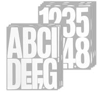 8 Sheets 5" Large Capital Letter Number Stickers,Waterproof & Self Adhesive Alphabet Sticker for Mailbox Outdoor Party Cafe DIY Decor(81 Pieces,5 Inch White)