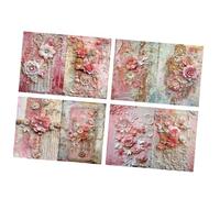 8 Sheets A 5 Scrapbook Paper Flowers Decorative Scrapbooking Journal Supplies for Card Making Decorative Scrapbook Flowers for Photo Album Card