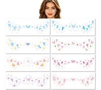 8 Sheets Butterfly Freckle Face Stickers Pink Princess Party Face Decorations Waterproof Temporary Stickers