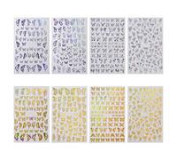 8 Sheets Epoxy Resin Mold Filler UV Filling for Butterfly Stickers Making Filler Decal Art Decorat Resin Fillers Bulk Flowers