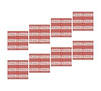 8 Sheets Fragile Warning 8 Red Coated Self Adhesive Stickers