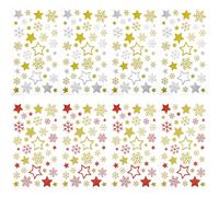 8 Sheets Glitter Christmas Stickers, Self-Adhesive Snowflake Stars Stickers for Crafts Card Making Supplies, Merry Christmas Stickers for Kids Xmas Gifts Decoration