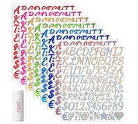 8 Sheets Glitter Letter Stickers, 1 Inch Colorful Vinyl Alphabet and Number Stickers Self-Adhesive Sticky Letter Sticker for Scrapbooking Water Bottle Name Tag Classroom Decor DIY Arts Crafts
