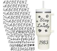 8 Sheets Glitter Letter Stickers for Cup, Alphabet Name Stickers for Water Bottles,Vinyl Waterproof Personalized Letter Number Name Tags Logo Sticker for Scrapbooking Tumbler Accessories(Black)