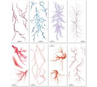 8 Sheets Halloween Blood Vessel Temporary Tattoo Stickers Realistic Blood Vessel Cell Stickers Lightning Tattoos Waterproof.