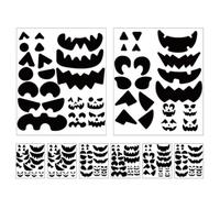 8 Sheets Halloween Pumpkin Face Stickers for Decorating, Black