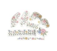 8 Sheets Hand Sewing Stabilizers with Pre Printed Flower Graphic Stencils Transfers, Water Soluble Tear Away Wash Away for Embroidery DIY Craft Projects