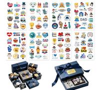 8 Sheets Happy Father's Day Stickers,Fathers Day Decorations Fathers Theme Sticker Cute Dad Stickers Labels for Father Cards DIY Envelopes Seals Boxes Gifts Wrapping ，for Love Dad Gift