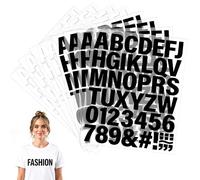 8 Sheets Iron on Letters for Clothes, Heat Transfer Letters and Iron on Numbers Set, Cuttable Alphabet Transfer Sheets for T-Shirts, Bags and Fabric Customisation, Black and White