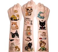 8 Sheets Kawaii Cat Waterproof Transfer Stickers for Kids' Birthday Party Bags and Gifts