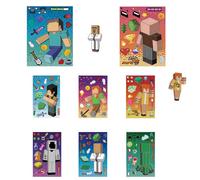 8 Sheets Kids Stickers Miner Gaming DIY Crafts Activities Stickers，Cartoon Make a Face Stickers，My World Pixel Miner Theme for Party Bag Decorations, Birthday Gifts, Party Favors