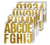 8 Sheets Large Gold Capital Letter Number Stickers,Waterproof & Self Adhesive Alphabet Sticker for Mailbox Outdoor Home DIY Decor(88 Pieces,4 Inch)
