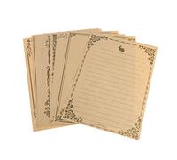 8 Sheets Lined Letter Paper Writing Pad Stationery Calligraphy Paper Retro Drawing Sketch Blank Paper Assorted Letter Writing Pad Paper Vintage Letterhead, Black/Beige/Brown Clever Design