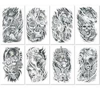 8 Sheets Men'S Animal Totem Spider Realistic Temporary Tattoo Sticker