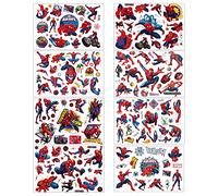 8 Sheets Spidder-Man Temporary Tattoo Set, 200+pcs Spiderman Fake Waterproof Temporary Tattoo Sticker for Kids Boy Girl Teens Birthday Party Bags Fillers Favors Supplies Gifts