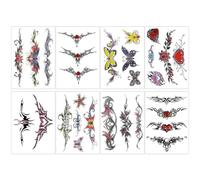 8 Sheets Women Temporary Tattoos Paper for Performance and Home | Flower Butterfly Style, Safe to Skin and Easily Removed, Easy to Stick, Stylish Look