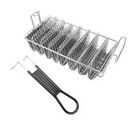 8 Shells Stainless Steel Taco Basket, Wireless Fry Basket for Tortilla Shells, Anti Scald Long Handle Taco Holder with Detachable Grip, for Home Kitchen and Restaurant