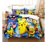 (8, Single(135x200cm)) Pokémon Bed three piece set four piece set uk size duvet cover pillowcase