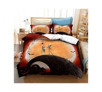 (8, Single) Nightmare on Christmas Eve Bedding Set Valentine's Day 3 Piece Pillowcase Comforter Set