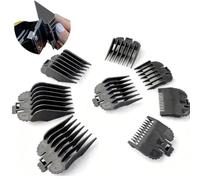 8 Size Clipper Guards Compatible with Wahl, Hair Clipper Comb Replacement Guards Set with Snap-on Install for Most Clippers Standard Blades Adults Children Pets Home & Salon Grooming Use (Black)