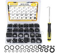 8 Sizes Rubber & Silicone Washers and 16 Sizes O Ring Assortment Kit, 380 PCS Shower Hose/Head Washers with Screen Filter Faucet Pressure Washer 180°Full Pick & Hook Tool for Sealing Repair