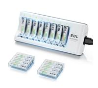 8-Slot Independent Battery Charger AA AAA for Ni-MH Ni-CD Rechargeable Batteries (1100mAh 16AA Charger)