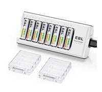8-Slot Independent Battery Charger AA AAA for Ni-MH Ni-CD Rechargeable Batteries (2300mAh 8A Charger)