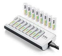 8-Slot Independent Battery Charger AA AAA for Ni-MH Ni-CD Rechargeable Batteries (2800mAh 16A Charger)