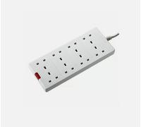 Masterplug 8 Gang 2m White Extension Lead 13amp