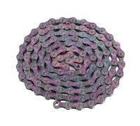 8 Speed Bike Chain, Colorful Electroplating Rust Proof Chain for Road Mountain Bikes, High Performance Sensitive Shifting with Double X Bridge Design, Compatible with an