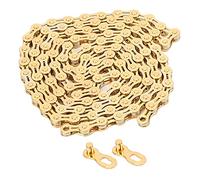 8 Speed Mountain Bike Chain,116 Links Semi-Hollow Bicycle Chain | High Strength Steel Lightweight Bicycle Racing Chain 57.9in Length with 2 Link Buckles for Road Mountain Bike