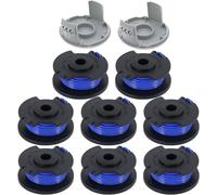 (8 Spool 2 Cap) CDIYTOOL String Trimmer Replacement Spool Line, 0.065" Autofeed Replacement Spools for Ryobi One AC14RL3A 18V, 24V, 40V, Cordless String Trimmer