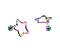 8 Stainless Steel Star Bar Ear Tragus Cartilage Helix Stud Earrings Body Piercing Useful and Attractive Multicoloured