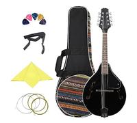8 String A Style Acoustic Mandolin Musical Instrument Black Basswood Mandolin With Bag Picks Capo Mandolin for Student
