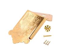 8 String Mandolin Tailpiece Replacement, Closed Structure Metal Tailpiece with Cover and Mounting Screws, Sturdy Elegant String Plate for Mandolin Repair and Upgrade- Gold