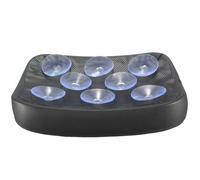 (8 Suction Cup) Motorcycle Rear Pillion Rectangular Seat Pad 6/8 Suction Cup Black For Harley Cruiser Custom