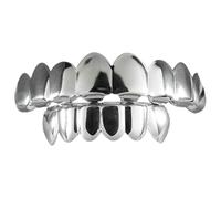 8-teilige vergoldete Hip Hop Zähne Grills Komplettes Set Professionelle Qualität für Halloween Bühnenauftritte Zubehör Geschenk