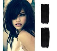 8" Thick Straight Clip-In Extensions for Volume - Invisible Fluffy Pieces, Pad Topper & Patch for Women with Thinning Short Hair