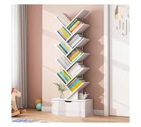 8-Tier Blue Tree Shelf with Drawer, Vertical Display & Storage Bookshelf for Home, Office, Study, Living Room - Stylish and Functional Bookcase nizer
