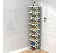 8-Tier Foldable Metal Shoe Rack - Space-Saving Vertical Storage for Entryway Bedroom Living Room - Modern Tiered Shelf for Home & Office Shoes Display