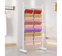 8 Tier Freestanding Scarf Rack, Commercial Scarves Display for Hijab Silk Shawl Pant Tie Belt Towel - Space Saving Scarf Organizer(White,45x158cm)