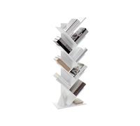 LEDREM Tree Bookshelf, 9-Tier Floor Standing Bookcase, Space-Saving Corner Shelf, With Wooden Shelves For Bedroom, Living Room
