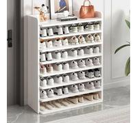 8 Tier White Wooden Hallway Shoe Rack Open Shelves Shoe Cabinet Storage Unit