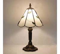 8" Tiffany Style Small Table Lamp, Stained Glass Bedside Lamp, 15" Tall Antique Resin Base Nightstand Lamps for Bedroom Living Room Home Office, E26 Bulb(Bulb Not Included),31