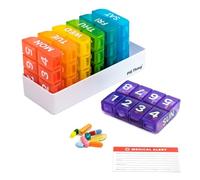 8 Times a Day, 7 Day Large Weekly Pill Organizer with Holder Tray, Vitamin, Medicine Box, Multicolor (8X a Day - 1 Pack)