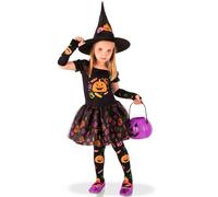 (8 to 10 years) Pumpkin witch costume for girls