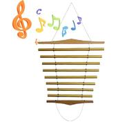 8 Tone Handy Chime, Melodic Tuneful Swing Chime, Hand-cranked chime swin, Tubular Flow Chimes, Musical Bells Yoga Bell Metal Chimes Meditation, Professional Sound Healing Percussion Instruments gold