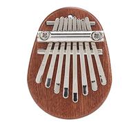 8 Tone Kalimba Thumb Piano C Key Finger Piano Mini Portable Mahogany Wood Musical Instrument Oval with Lanyard